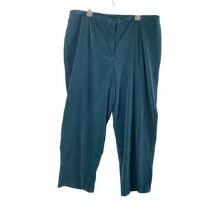 Notations Dress Pants Womens Plus Size 3X Teal Blue Comfort Pull‎ On Slacks